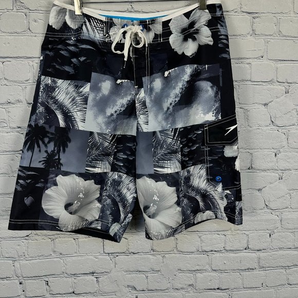 Speedo Men's  Hawaiian Dobby Texture Speed Dry Watershorts, Size 34, Black, NWOT - Picture 1 of 7
